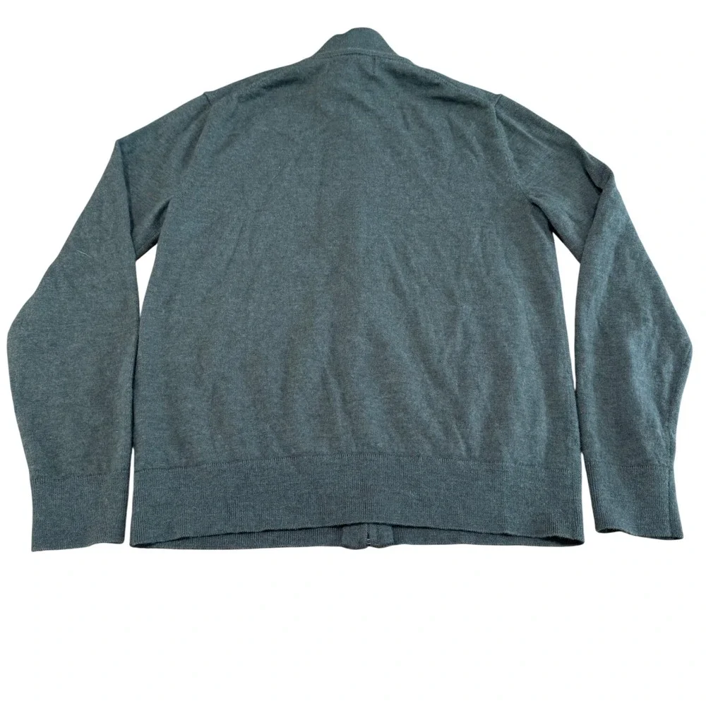 Banana Republic Mens Italian Merino Wool‎ Full Zip Sweater Grey Small Baruffa